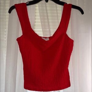 Red Cowl Neck Tank